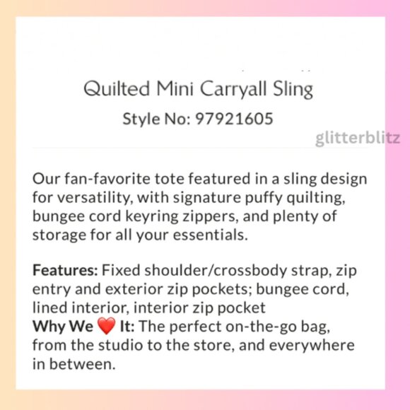 Free People Quilted Baby Carryall - Quilted Carryall Mini Sling Bag - Picture 9 of 12